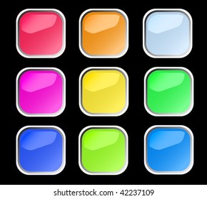 Web shiny buttons. Vector illustration