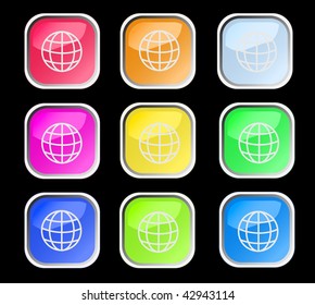 Web shiny buttons. Vector illustration