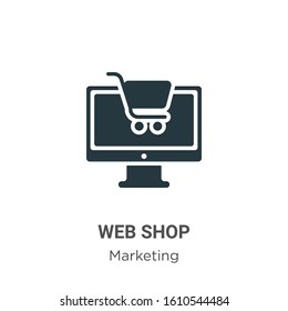 Web shop glyph icon vector on white background. Flat vector web shop icon symbol sign from modern marketing collection for mobile concept and web apps design.