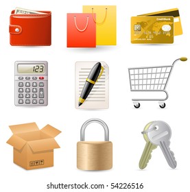 Web Shop icon set. On-line Internet Shop.
