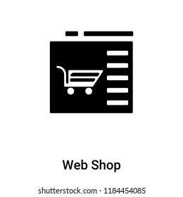 Web Shop icon vector isolated on white background, logo concept of Web Shop sign on transparent background, filled black symbol