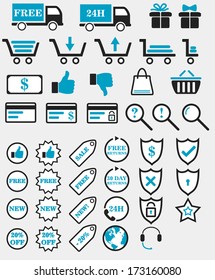 Web shop icons 43 icons fit for a web shop or other commerce related application.