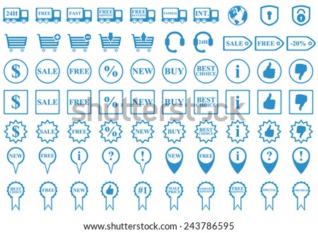 Web shop icons for online stores and other e-commerce purposes.