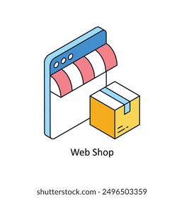 Web Shop Isometric style icon. Symbol on White background EPS 10 File 