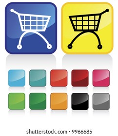 web shopping cart buttons - and suggested colors with glossy aspect - check my gallery for other similar vectors