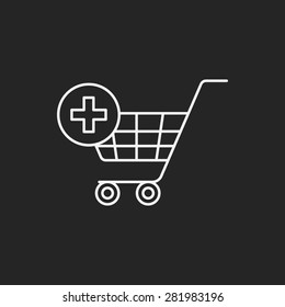 web shopping cart line icon