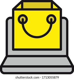 web shopping icon vector illustration flat