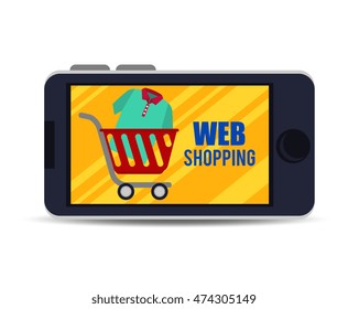 web shopping marketing icon vector illustration graphic