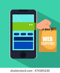 web shopping marketing icon vector illustration graphic