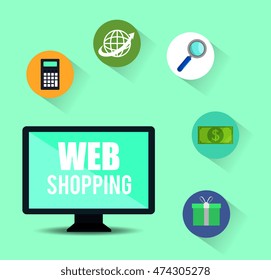 web shopping marketing icon vector illustration graphic