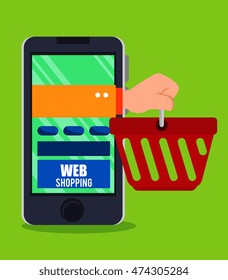 web shopping marketing icon vector illustration graphic