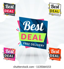 Web shopping and retail banner. Colorful design elements for promotion