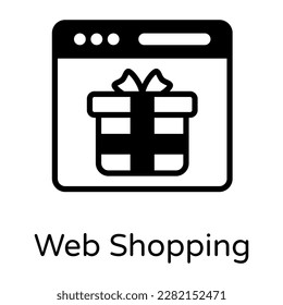 Icono sólido de compra web para uso premium 