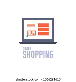 web shopping vector illustration symbol object. Flat icon style concept design