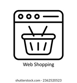 Web Shopping vector  outline Icon Design illustration. Event Management Symbol on White background EPS 10 File