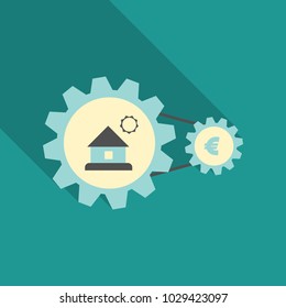 web sign icon button with house and coin into