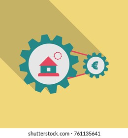 web sign icon button with house and coin into