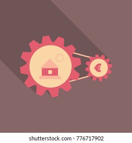 web sign icon button with house and coin into