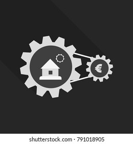 web sign icon button with house and coin into