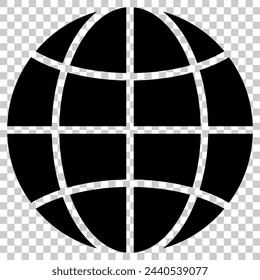 Web Sign. World Icon. Globe Symbol. Vector illustration isolated on transparent background