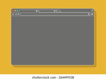 web Simple Browser window line drawing gray, flat