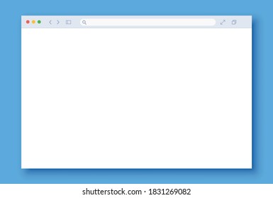 Web Simple Browser window white, blue background, flat