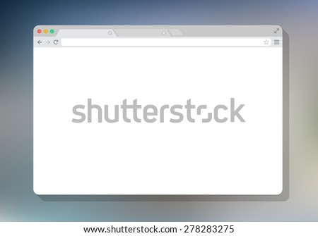 web Simple Browser window white, color background, flat