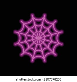 Web simple icon. Flat desing. Purple neon on black background.ai
