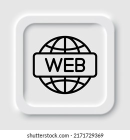 Web simple icon vector. Flat design. Neumorphism design.ai