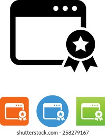 Web site with award ribbon icon