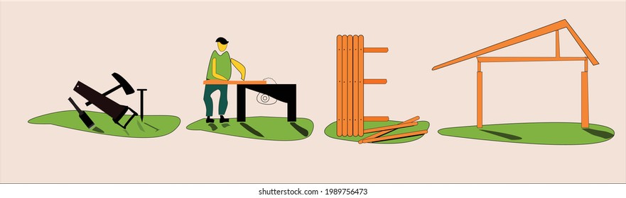 Fondo del sitio Web para el sitio Carpentry Saw, hammer, nail 
