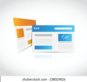 web site browser illustration design over a white background