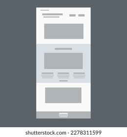 Web Site Business App Wireframe Landing Page Vector Design