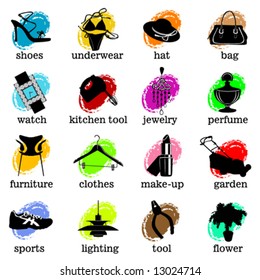 web site category icons vector