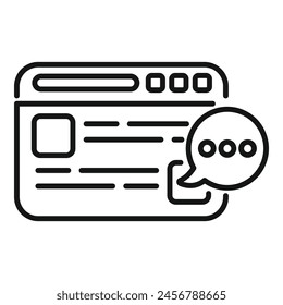 Web site chat support icon outline vector. Model assistance. Contact help