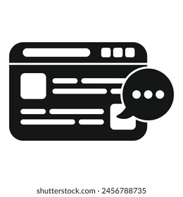 Web site chat support icon simple vector. Model assistance. Contact help
