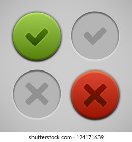 Web site check vector buttons and icons set