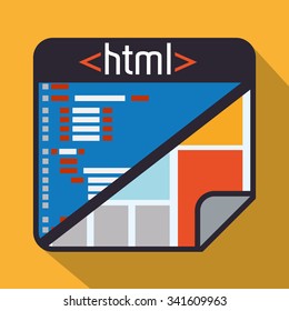 Web site concept with online icons design, vector illustration 10 eps graphic