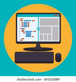 Web site concept with online icons design, vector illustration 10 eps graphic