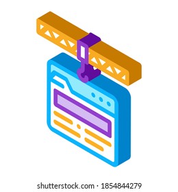 web site construction icon vector. isometric web site construction sign. color isolated symbol illustration