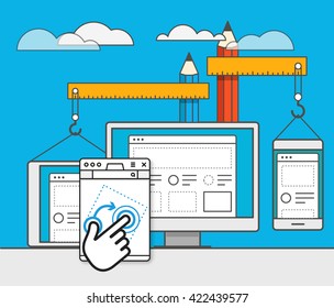 Web site constructor vector illustration. Web design concept