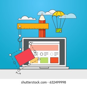 Web site constructor vector illustration. Web design concept