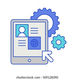 web site creation outline icon illustration