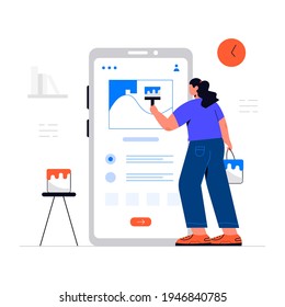 Web site department Programmers and art department create a company website to promote the company's activities. And the storefront system for selling the company's products  flat illustration vector