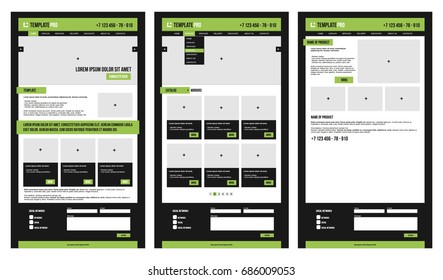 Web site design for business, vector template.