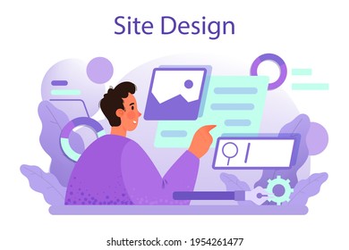 Web site design concept. Presenting content on web pages. Website layout,