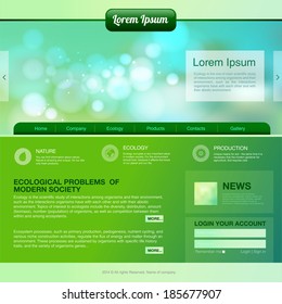 Web site design. Ecology background