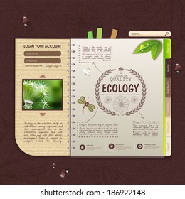 Web site design. Ecology background