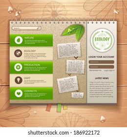 Web site design. Ecology background