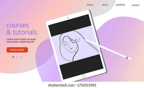 Webdesign, horizontaler Banner, kreative Landing-Page.